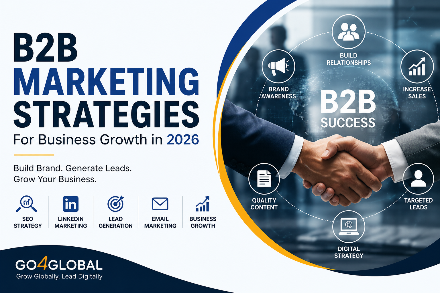 Discover the best B2B marketing strategies for 2026, including SEO, LinkedIn marketing, Google Ads, and content marketing to generate quality business leads and grow your brand online with Go4Global.